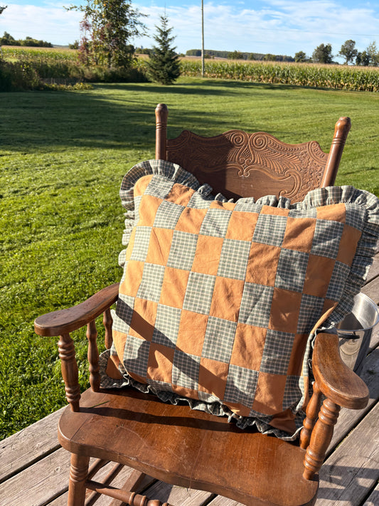 checkered throw pillow