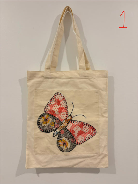 canvas bag with vintage quilt square