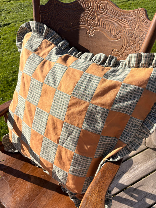 checkered throw pillow