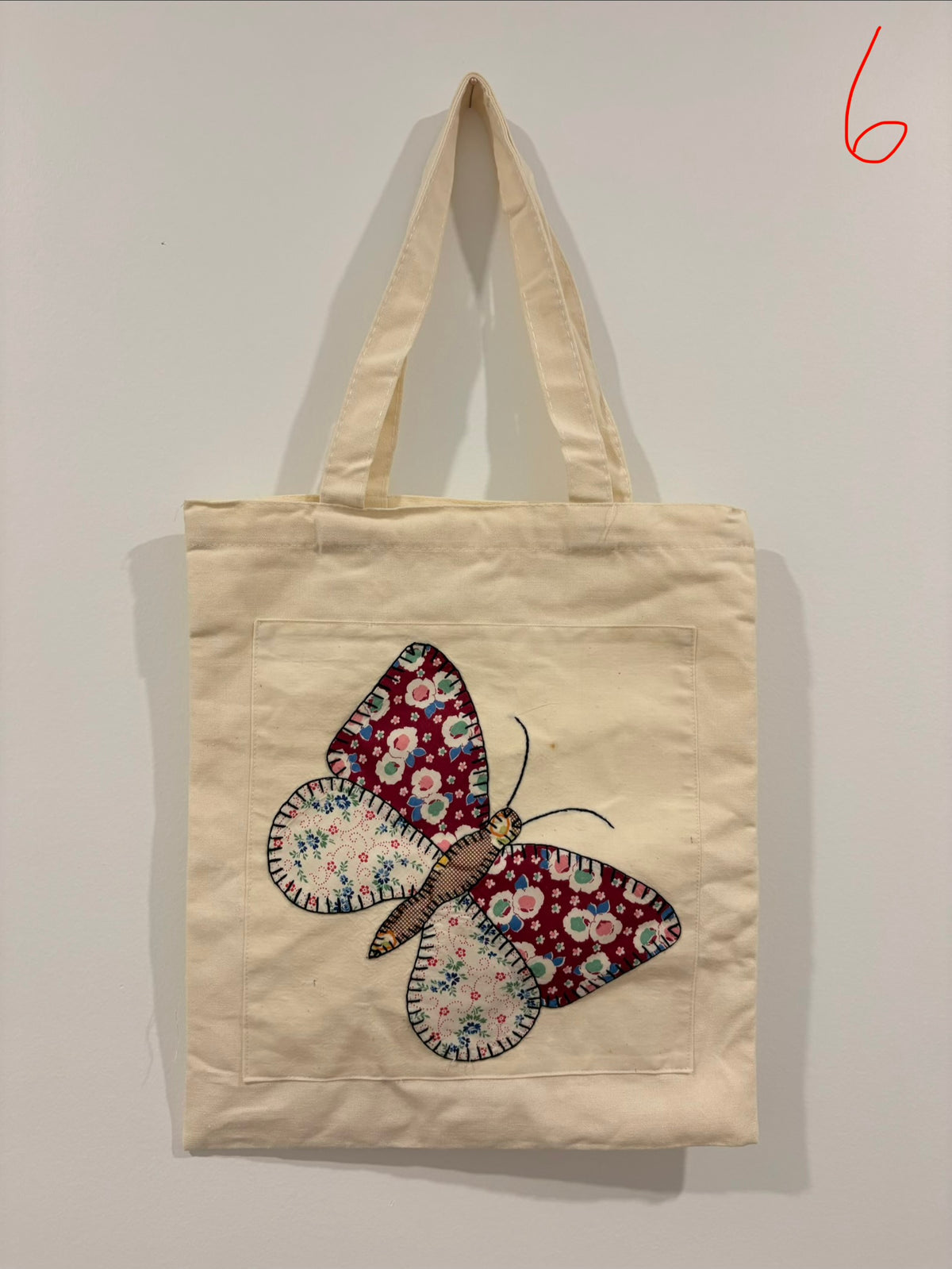 canvas bag with vintage quilt square