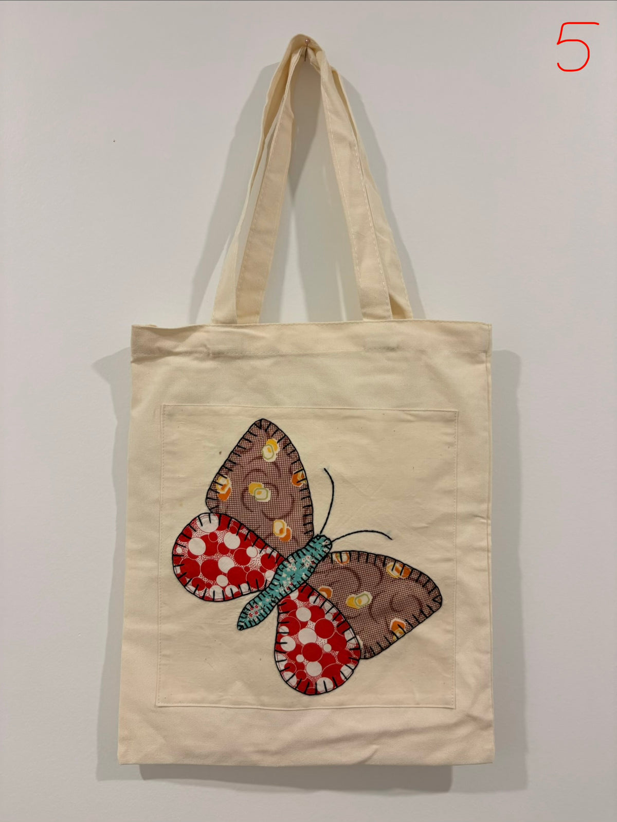 canvas bag with vintage quilt square