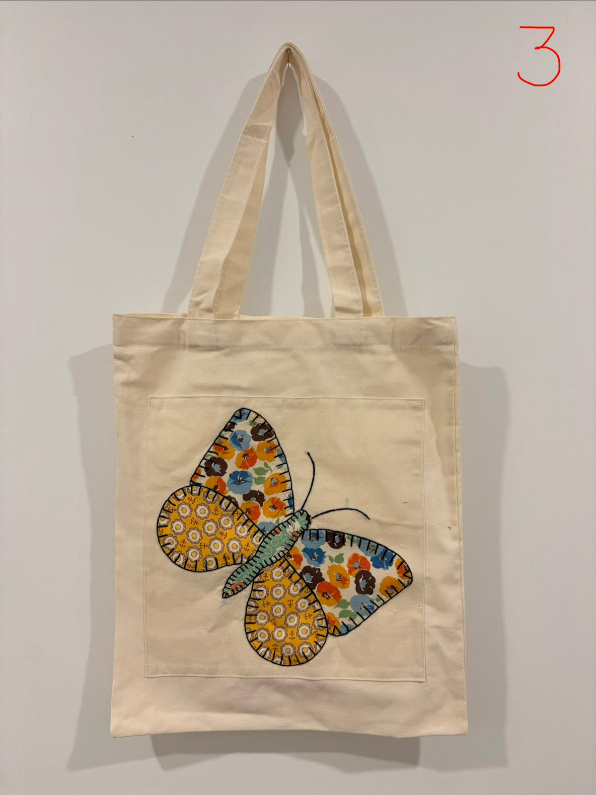 canvas bag with vintage quilt square