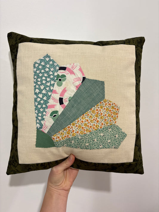 vintage fan throw pillows
